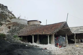 Hiện trường vụ tai nạn lao động. (Ảnh: Duy Hưng/TTXVN)