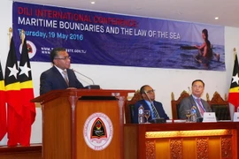 Thủ tướng Timor-Leste Rui Maria de Araujo phát biểu khai mạc hội nghị. (Ảnh: Lâm Khánh/TTXVN)