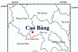 Bản đồ chấn tâm động đất. (Nguồn: Viện VLĐC) 