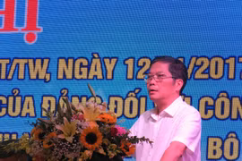 Ủy viên Bộ Chính trị, Trưởng Ban Kinh tế Trung ương, Trưởng Ban Chỉ đạo sơ kết Chỉ thị 13-CT/TW Trần Tuấn Anh. (Ảnh: PV/Vietnam+)