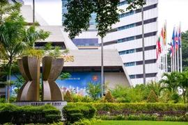 Quang cảnh tòa nhà trụ sở Ban Thư ký ASEAN tại Jakarta, Indonesia ngày 1/1/2022. (Ảnh: THX/TTXVN)