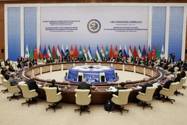 Quang cảnh Hội nghị thượng đỉnh Tổ chức Hợp tác Thượng Hải (SCO) ở Samarkand, Uzbekistan ngày 16/9/2022. (Ảnh: AFP/TTXVN)