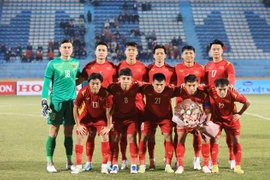 Đội hình xuất phát của đội tuyển Việt Nam trong trận giao hữu với Philippines. (Ảnh: Tuấn Anh/TTXVN)