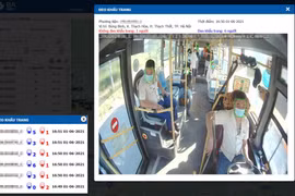 Hệ thống cảnh báo được gửi về cho đơn vị kinh doanh vận tải qua phần mềm trên điện thoại thông minh và máy tính nếu có hành khách không đeo khẩu trang hoặc đeo khẩu trang không đúng cách. (Ảnh chụp màn hình)
