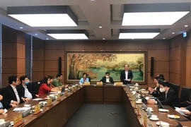 Các Đại biểu Quốc hội thảo luận ở tổ về dự thảo Nghị quyết về một số cơ chế, chính sách đặc thù phát triển của các tỉnh, thành phố. (Ảnh: PV/Vietnam+)