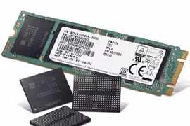 Sản phẩm chip nhớ V-NAND thế hệ 4 của Hãng điện tử Samsung. (Nguồn: Yonhap/TTXVN)