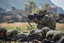 Binh sỹ tham gia cuộc tập trận Hổ mang Vàng tại tỉnh Chonburi (Thái Lan) hồi năm ngoái. (Ảnh: AFP/TTXVN)