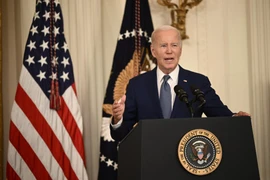 Tổng thống Mỹ Joe Biden phát biểu tại Nhà Trắng ở Washington, D.C. (Ảnh: AFP/TTXVN)