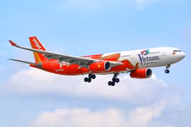 Máy bay của hãng hàng không Vietjet Air. (Ảnh: PV/Vietnam+)