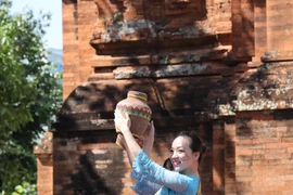 Ngắm điệu múa Chăm bên di tích Tháp Đôi