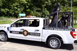 Cảnh sát Mexico tuần tra tại Palenque, bang Chiapas, ngày 21/10/2023. (Ảnh: AFP/TTXVN)