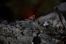 Cảnh đổ nát sau vụ không kích của Israel vào trụ sở chính của Hezbollah tại Beirut (Liban), ngày 27/9/2024. (Ảnh: THX/TTXVN)