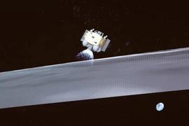 Tàu vũ trụ Thường Nga-6, mang theo mẫu vật thu thập từ phần tối của Mặt Trăng, rời bề mặt hành tinh này ngày 4/6/2024. (Ảnh: THX/TTXVN)