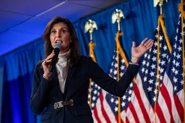 Ứng cử viên Nikki Haley trong cuộc vận động tranh cử tại Portland, Maine, ngày 3/3/2024. (Ảnh: AFP/TTXVN)