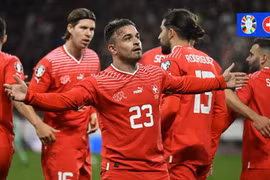 Xherdan Shaqiri ăn mừng bàn thắng của Thụy Sĩ ở vòng loại. (Nguồn: UEFA)