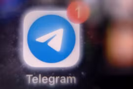 Biểu tượng ứng dụng Telegram. (Ảnh: AFP/TTXVN)