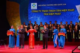 Lễ tôn vinh các doanh nghiệp có sản phẩm đạt Thương hiệu quốc gia 2018. (Ảnh: Đức Duy/Vietnam+)