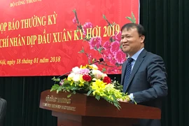 Thứ trưởng Bộ Công Thương Đỗ Thắng Hải phát biểu tại buổi họp báo ngày 18/1. (Ảnh: Đức Duy/Vietnam+)