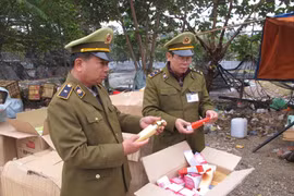 Lực lượng Quản lý thị trường Hà Nội kiểm tra hoạt động chấp hành pháp luật của doanh nghiệp. (Ảnh: Đức Duy/Vietnam+)