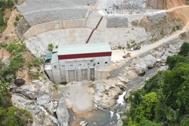 Vị trí tìm kiếm tại bãi bồi số 3. (Ảnh: TTXVN phát)