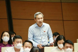 Đại biểu Quốc hội tỉnh Thái Bình Phan Đức Hiếu phát biểu. (Ảnh: Phương Hoa/TTXVN)