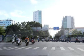 Khu vực giao lộ Nguyễn Thị Minh Khai-Đinh Tiên Hoàng (Quận 1) sáng 9/7. (Ảnh: Thành Chung/TTXVN)