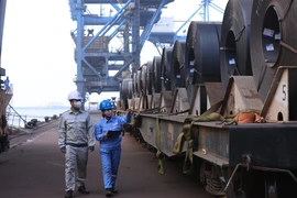 Xuất khẩu thép của Hòa Phát. (Ảnh: PV/Vietnam+)
