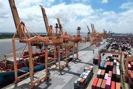Xuất khẩu hàng hóa của Việt Nam tại cảng Hải Phòng. (Ảnh: Đức Duy/Vietnam+)