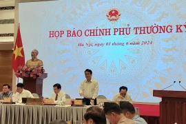 Thứ trưởng Trần Quốc Phương thông tin tại buổi họp báo do Văn phòng Chính phủ tổ chức chiều 1/6. (Ảnh: Đức Duy/Vietnam+)