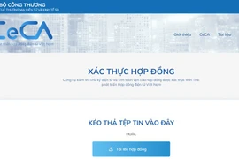 Công cụ kiểm tra chữ ký điện tử và tính toàn vẹn của hợp đồng được xác thực trên Trục phát triển Hợp đồng điện tử Việt Nam. (Ảnh: xacthuc.ceca.gov.vn)