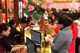 Một điểm giao dịch vàng tại Hà Nội. (Ảnh: Đức Duy/Vietnam+)