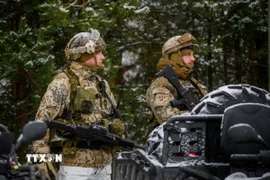 Binh sỹ NATO tham gia cuộc tập trận tại Adazi, Latvia. (Ảnh: AFP/TTXVN)