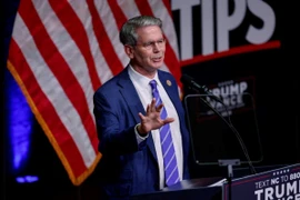 Nhà sáng lập Công ty Key Square, ông Scott Bessent phát biểu trong cuộc vận động tranh cử của cựu Tổng thống Mỹ Donald Trump tại Asheville, Bắc Carolina, ngày 14/8/2024. (Ảnh: REUTERS/TTXVN)