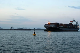 Tàu hàng Bavand (trái) của Iran neo tại cảng Paranagua, Brazil, ngày 19/7. (Ảnh: AFP/TTXVN)