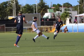 Philippines (áo xanh) thắng đậm Guam. (Nguồn: AFC)