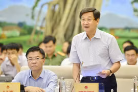 Tổng Thanh tra Chính phủ Lê Minh Khái trình bày báo cáo (tóm tắt) về công tác phòng, chống tham nhũng. (Ảnh: Trọng Đức/TTXVN)