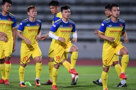 Cầu thủ Việt Nam đang rất tự tin trước trận gặp Curacao. (Ành: Hiếu Lương/Vietnam+)