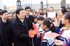 Chủ tịch nước thăm chúc Tết tại xã nông thôn mới Nhân Quyền 