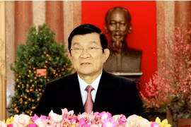 Chủ tịch nước Trương Tấn Sang chúc Tết Ất Mùi năm 2015