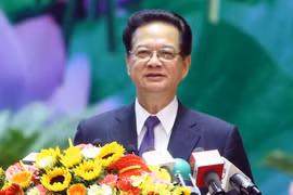 Thủ tướng Nguyễn Tấn Dũng phát biểu tại đại hội. (Ảnh: Đức Tám/TTXVN)