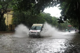 Thành phố Nam Định bị ngập sâu. (Ảnh: Văn Đạt/TTXVN)