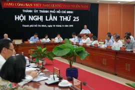 Ông Lê Thanh Hải, Ủy viên Bộ Chính trị, Bí thư Thành ủy Thành phố Hồ Chí Minh phát biểu tại hội nghị. (Ảnh: Thanh Vũ/TTXVN)