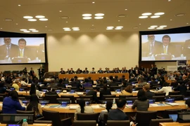 Chủ tịch nước Trương Tấn Sang phát biểu tại Sự kiện cấp cao về mô hình phát triển nông thôn mới và cộng đồng bền vững. (Ảnh: Nguyễn Khang/TTXVN)