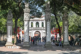 Không khí Hà Nội ở mức trung bình. (Nguồn: TTXVN)