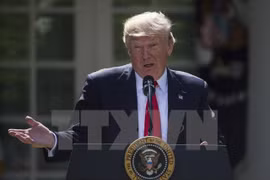 Tổng thống Mỹ Donald Trump phát biểu ở thủ đô Washington ngày 1/6. (Nguồn: EPA/TTXVN)