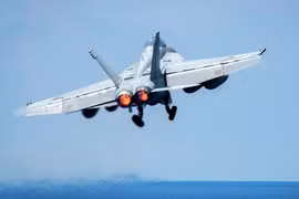 Máy bay F/A-18E Super Hornet của quân đội Mỹ. (Nguồn: EPA/TTXVN)