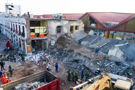 Cảnh đổ nát sau trận động đất ở Juchitan de Zaragoza, ngày 9/9. (Nguồn: AFP/TTXVN) 