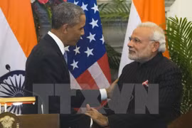 Thủ tướng Ấn Độ Narendra Modi (phải) và Tổng thống Mỹ Barack Obama. (Nguồn: AFP/TTXVN) 