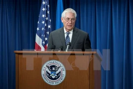 Ngoại trưởng Rex Tillerson phát biểu trong cuộc họp báo tại Washington, DC ngày 6/3. (Nguồn: EPA/TTXVN)