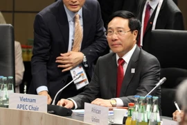 Bộ trưởng Ngoại giao Việt Nam Phạm Bình Minh tham dự hội nghị. (Ảnh: Phạm Văn Thắng/TTXVN)